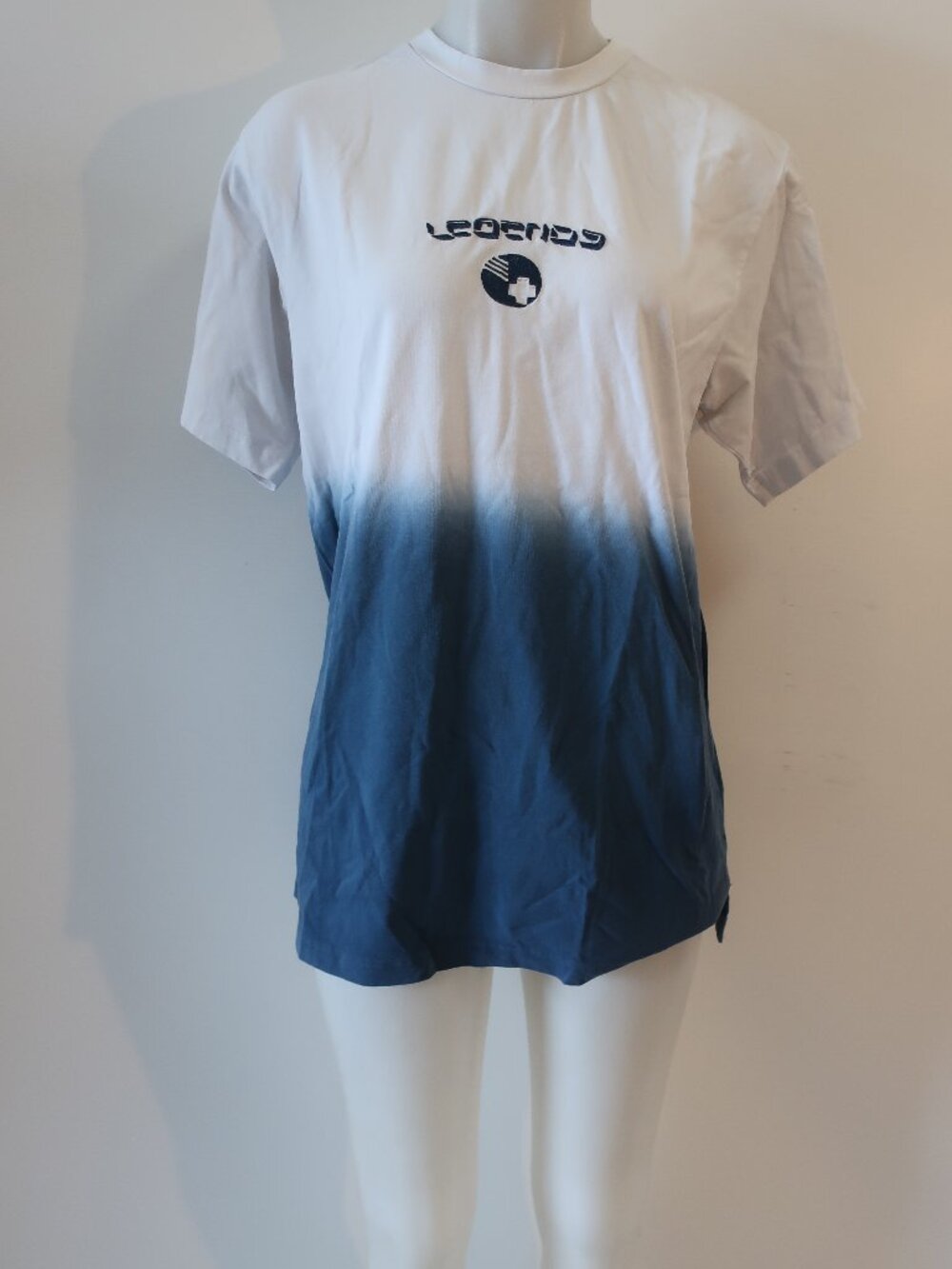 Mens Pink + Dolphin White, Blue Ombre T-Shirt M
